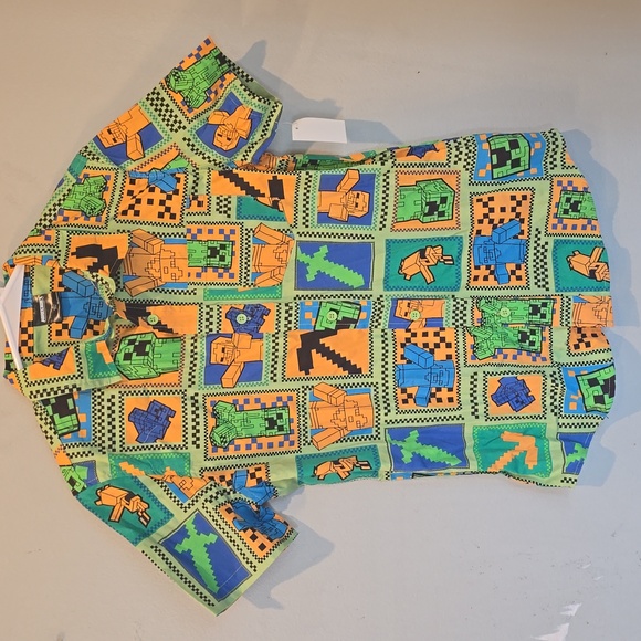 Minecraft Button Down Shirt For Boys - Picture 3 of 5